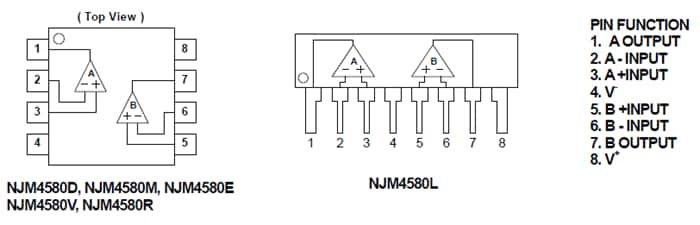 Nisshinbo NJM4580 Dual Operational Amplifiers